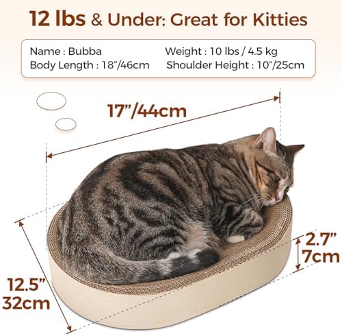 ComSaf Cat Scratcher Bed, Oval Cardboard Scratching Board - Image 2