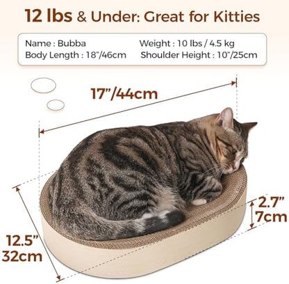 ComSaf Cat Scratcher Bed, Oval Cardboard Scratching Board - Image 2