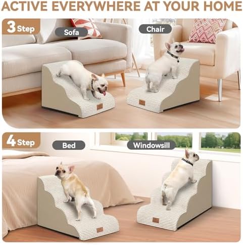 Zerbuger Dog Ramp and Stairs for Bed, Nonslip Cover - Image 3