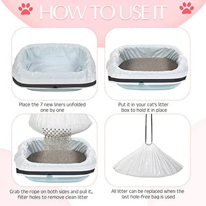 Jutom 42 Count Jumbo Sifting Cat Litter Box Liners - Image 4