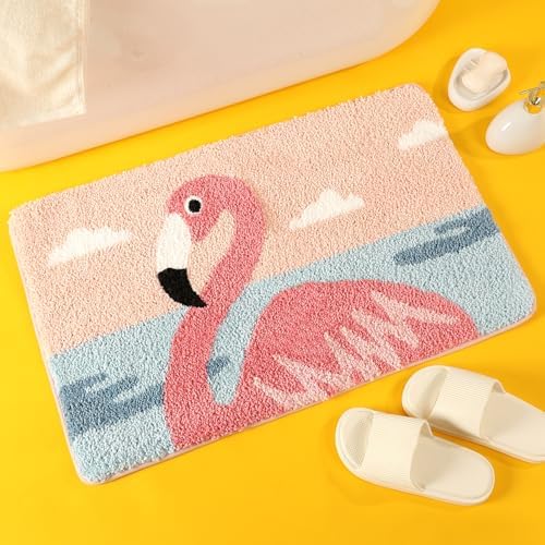 Molesun Flamingo Bath Mat 20x31, Soft Absorbent Microfiber Bath Rugs by Molesun