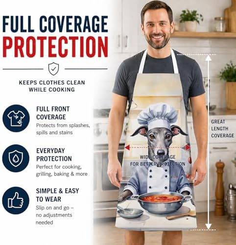 Caroline's Treasures Greyhound The Chef Apron Cooking Kitchen Server Baking - Image 3