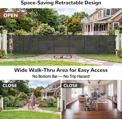 GRENFU 200" Extra Wide Retractable Baby Gates - Image 3