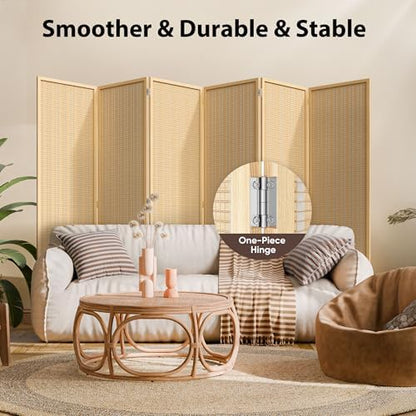 JOSTYLE Bamboo Room Divider, 6-Panel Folding Privacy Screen, 6 ft. Tall - Image 6