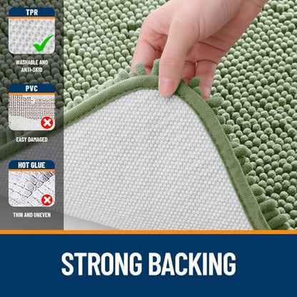 OLANLY Toilet Rugs U-Shaped 20x20, Soft Absorbent Chenille Contour Rugs - Image 6
