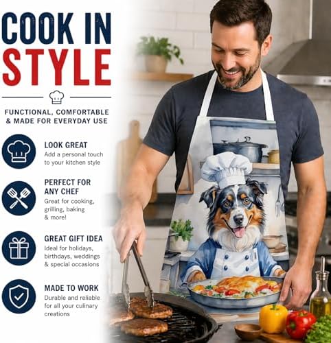 Caroline's Treasures Australian Shepherd The Chef Apron Cooking Kitchen Server - Image 2