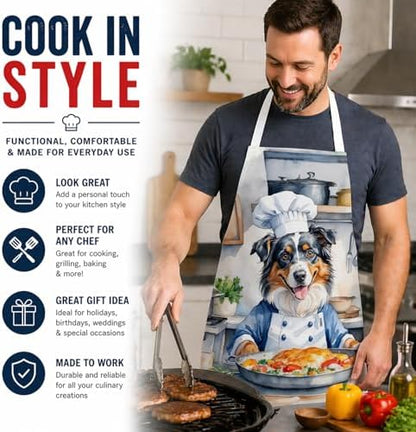 Caroline's Treasures Australian Shepherd The Chef Apron Cooking Kitchen Server - Image 2