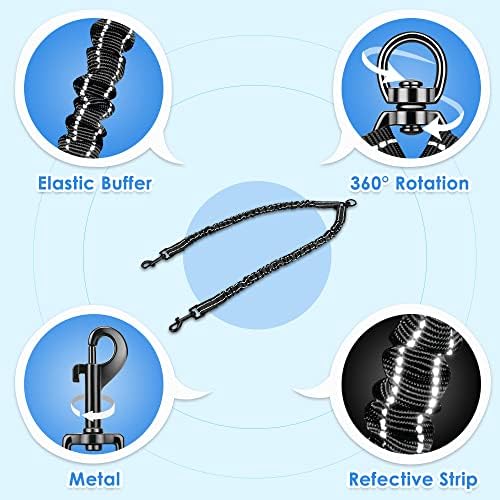 AUTOWT Double Dog Leash, No Tangle 360° Swivel Rotation Reflective Lead - Image 3