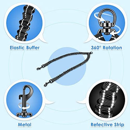 AUTOWT Double Dog Leash, No Tangle 360° Swivel Rotation Reflective Lead - Image 3