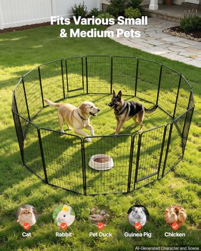 VEVOR Dog Playpen 40 Inch 16 Panels Foldable Metal Exercise Pen Pet Fence - Image 4