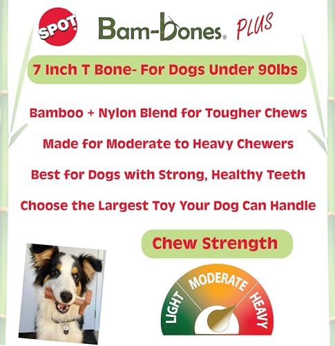 SPOT Bam-Bones Plus T-Bone Dog Chew, 60-90 lb Heavy Chewers - Image 2