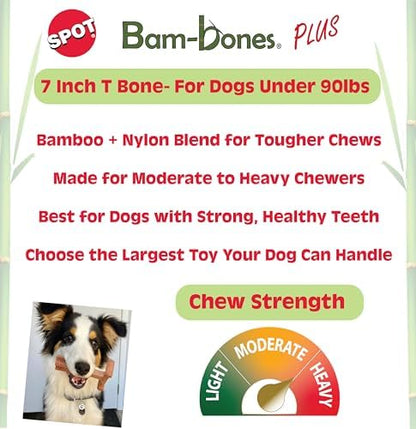 SPOT Bam-Bones Plus T-Bone Dog Chew, 60-90 lb Heavy Chewers - Image 2