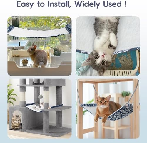 Fantasreen Reversible Cat Hanging Hammock 2-Pack Adjustable Straps - Image 6