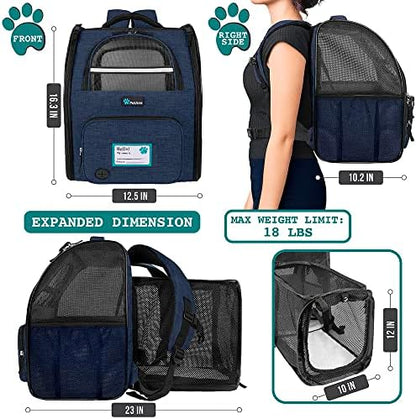 PetAmi Expandable Dog Cat Backpack Carrier, Airline Approved - Image 2