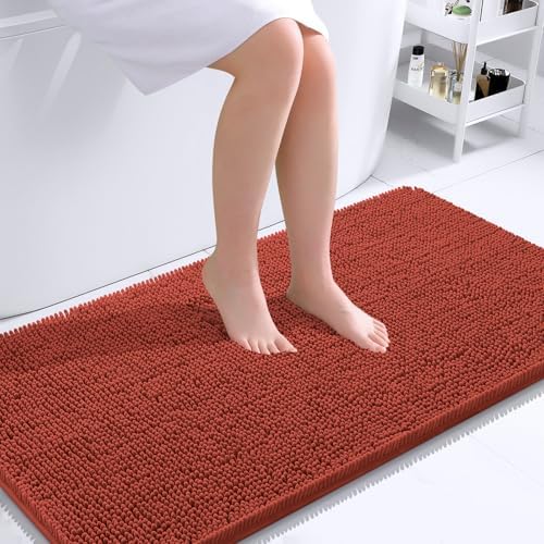 OLANLY Bathroom Runner Rugs 40x24, Extra Soft Absorbent Chenille Bath Rugs by OLANLY