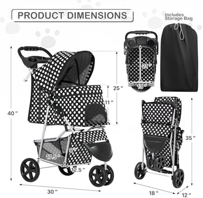 MoNiBloom Pet Stroller for Small/Medium Dogs and Cats - Image 2
