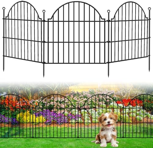 10 Panels No Dig Decorative Outdoor Garden Fence, 24in x20ft by Blingluck