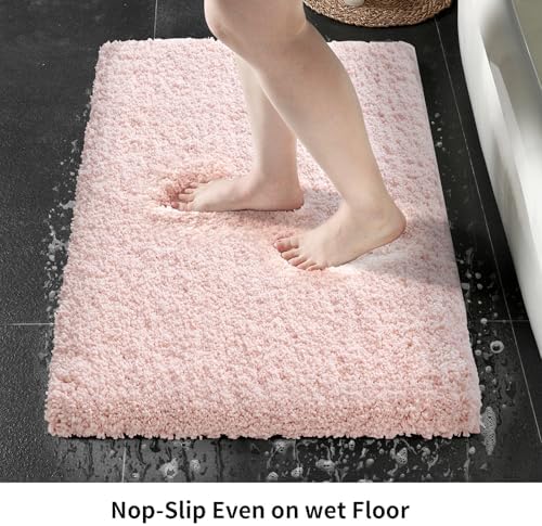 Disolla Sakura Pink Bathroom Rugs 20x32, Non-Slip Plush Thick Bath Mat - Image 3