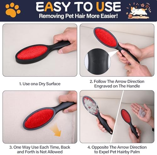 Magic Lint Remover Brush for Pet Hair, Reusable 2-Sided, 1 Pack - Image 4