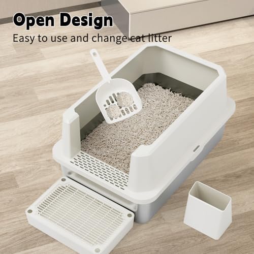 RIZZARI Stainless Litter Box Semi-Closed: Odorless, Easy Clean - Image 5