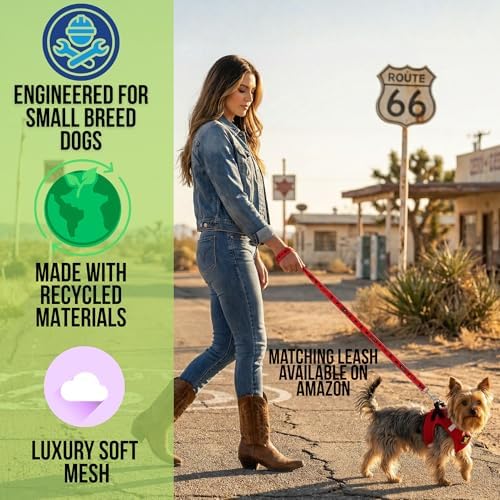 EcoBark Small Dog Harness for Toy Breed Dogs & Puppies, Luxury Mesh - Image 2