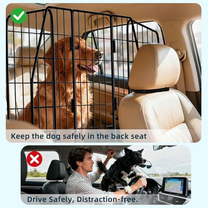 ERYTLLY Dog Car Barrier for SUVs, Adjustable Heavy-Duty Wire Pet Gate, Foldable - Image 3
