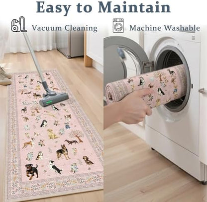 Pink Floral Hallway Runner Rug 2x4 - Image 6