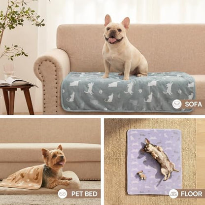 Luciphia Dog Blanket 3 Pack, Soft Cozy Fleece Throw - Image 6