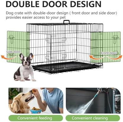 FDW | 36" Foldable Metal Dog Crate | Dark Black | Cage - Image 4