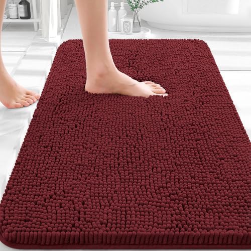 OLANLY Bathroom Rugs 36x24, Extra Soft Absorbent Chenille Bath Rugs by OLANLY