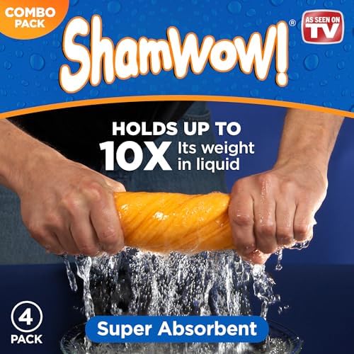 ShamWow Shammy Cloth 4-Pack, Super Absorbent Chamois Towel - Image 3