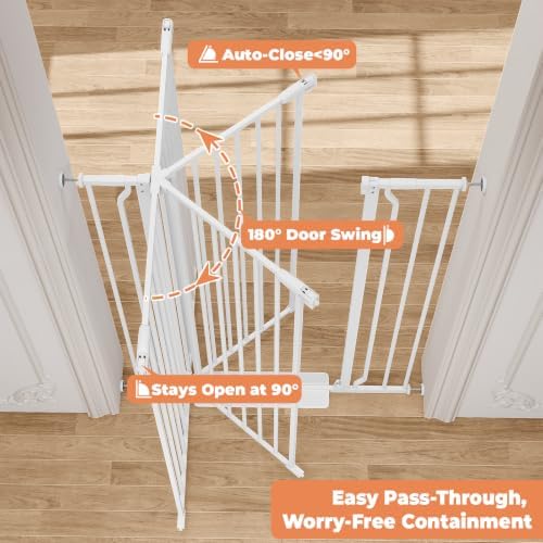 50" Extra Tall Baby Gate No Drilling, Auto Close Dog Gate - Image 3