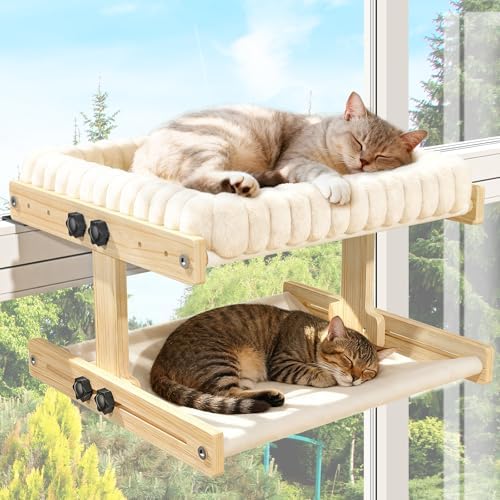 XiaZ Cat Perch for Window Cats Hammock Indoor Bed for Window Adjustable Wooden - Image 2