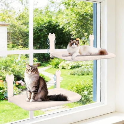 2 Pack Cat Window Perch, Cat Window Hammock Cordless Foldable Window Bed by Turbosus