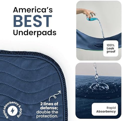IMPROVIA® Washable Underpads, Heavy Absorbency Reusable Incontinence Pads - Image 2