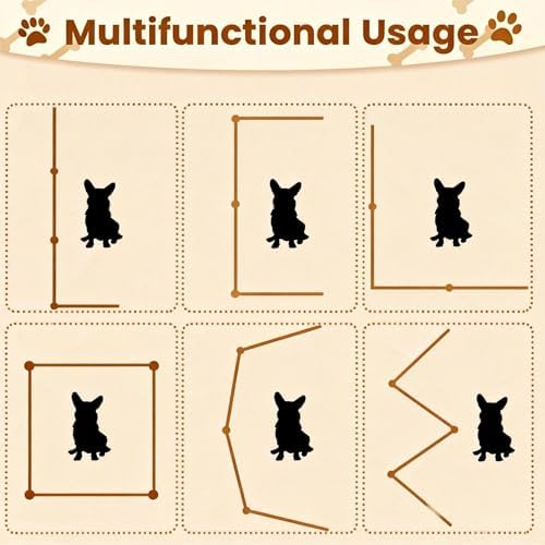 4-Panel Clear Acrylic Freestanding Dog Gate, Folding Pet Barrier - Image 6