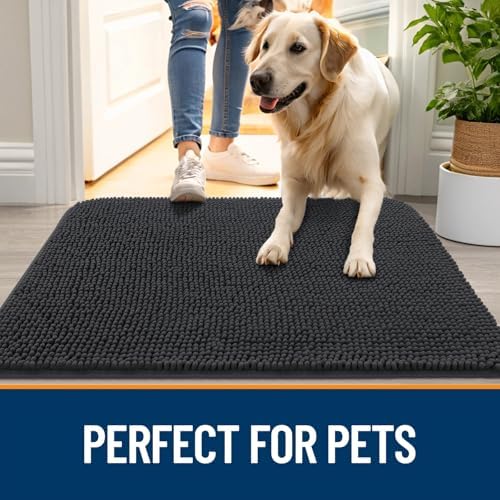 OLANLY Dog Door Mat for Muddy Paws 30x20, Super Absorbent Chenille Mud Mat - Image 6