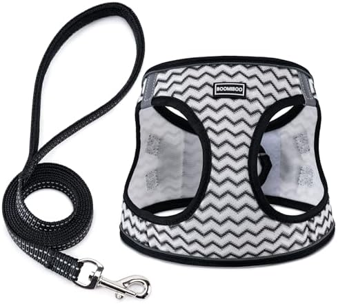 Dog Harness with Leash Set, Step-in Adjustable Puppy Vest by BOOMIBOO