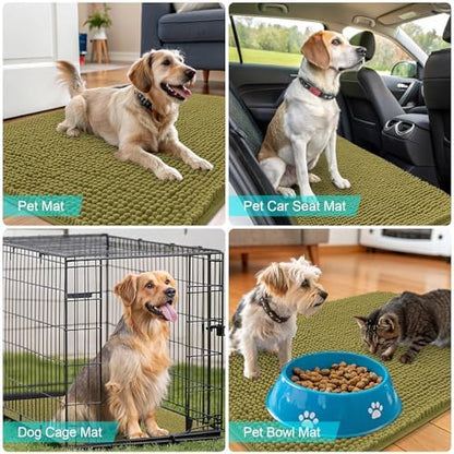 OLANLY Dog Door Mat for Muddy Paws 44x32, Super Absorbent Chenille Mud Mat - Image 7