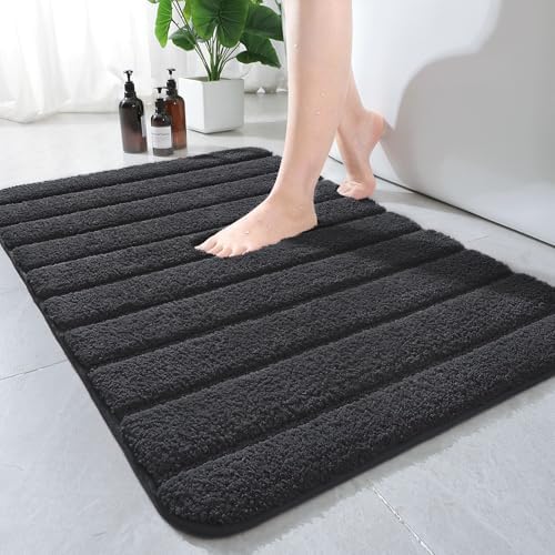 AROGAN Luxury Bathroom Rugs 24x36 Inch，Thick Bath Rug Non Slip, Deep Grey by AROGANAREARUG