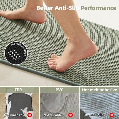 TYUU Bathroom Rugs Non Slip Washable, Super Absorbent Thin Bath Mat Small Quick - Image 4