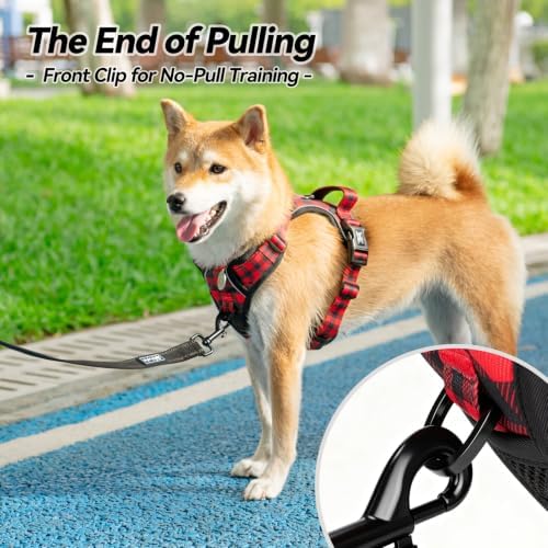 PoyPet Plaid Dog Harness Large, No Pull Vest - Image 3