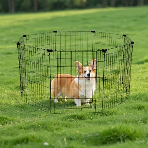 Amazon Basics Portable Foldable Octagonal Metal Exercise Dog Playpen, - Image 6