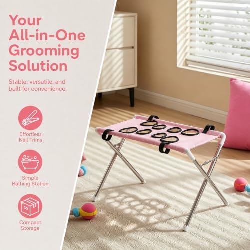 Pet Grooming Stand with Stable Metal Frame - Image 4