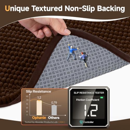Ophanie Brown Bathroom Rugs Sets 3 Piece, Soft Chenille Bath Mat, Non Slip - Image 3