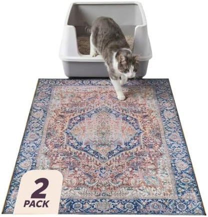 Lovewag Cat Litter Mat, Litter Box Mat, Rustic Terracotta, 2 Pack by Lovewag
