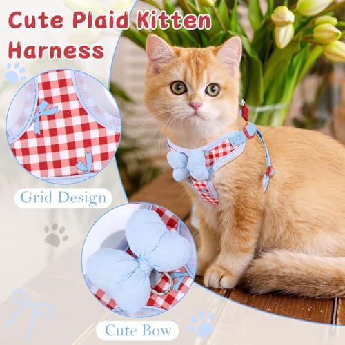 Cat Harness and Leash Set, Escape Proof Soft Vest Walk Red Medium - Image 3