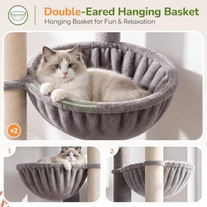 Globlazer Heavy Duty Cat Tree for Large Cats, 25.5in Wide Top Perch - Image 5