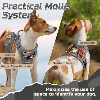 rabbitgoo Tactical Dog Harness for Large, No Pull Military Service Vest - Image 3