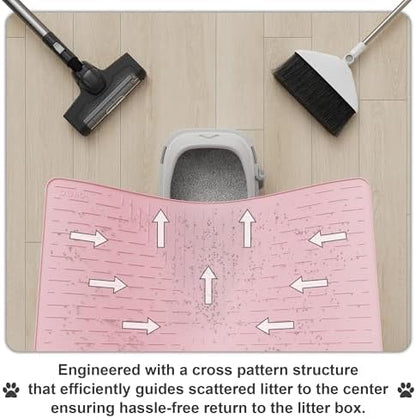 OHMO XL Cat Litter Mat, 37.5x25.2 Silicone Trapping Mat Pink - Image 4